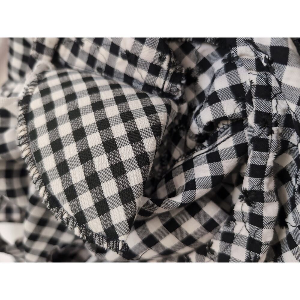 Vtg KDK designs Dress Gingham Floral Tie-Back USA Black White Women's 18W(1133) - Picture 6 of 6